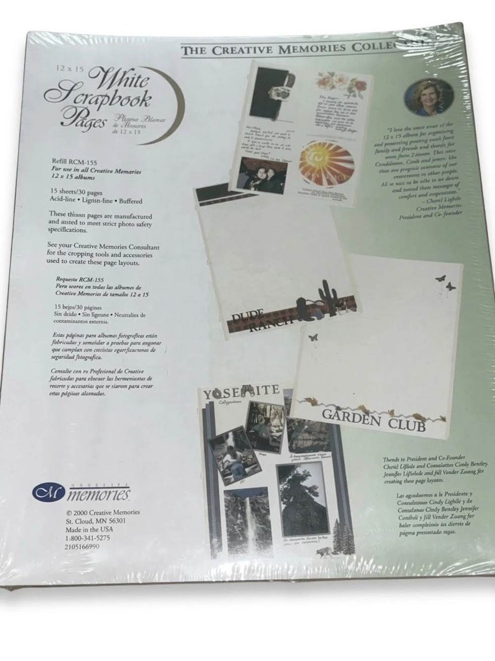 Creative Memories 12x15 White Scrapbook Pages 15 Sheets 30 Pages Sealed 2000 NEW